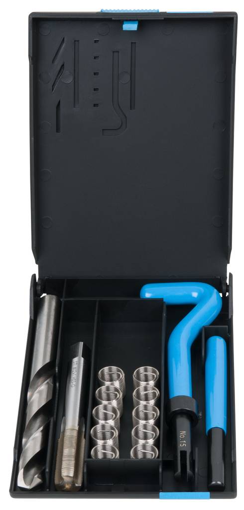 KS Tools 150.6100 Nirostahl Gewinde-Reparatur-Satz M12x1x17mm, 14-tlg