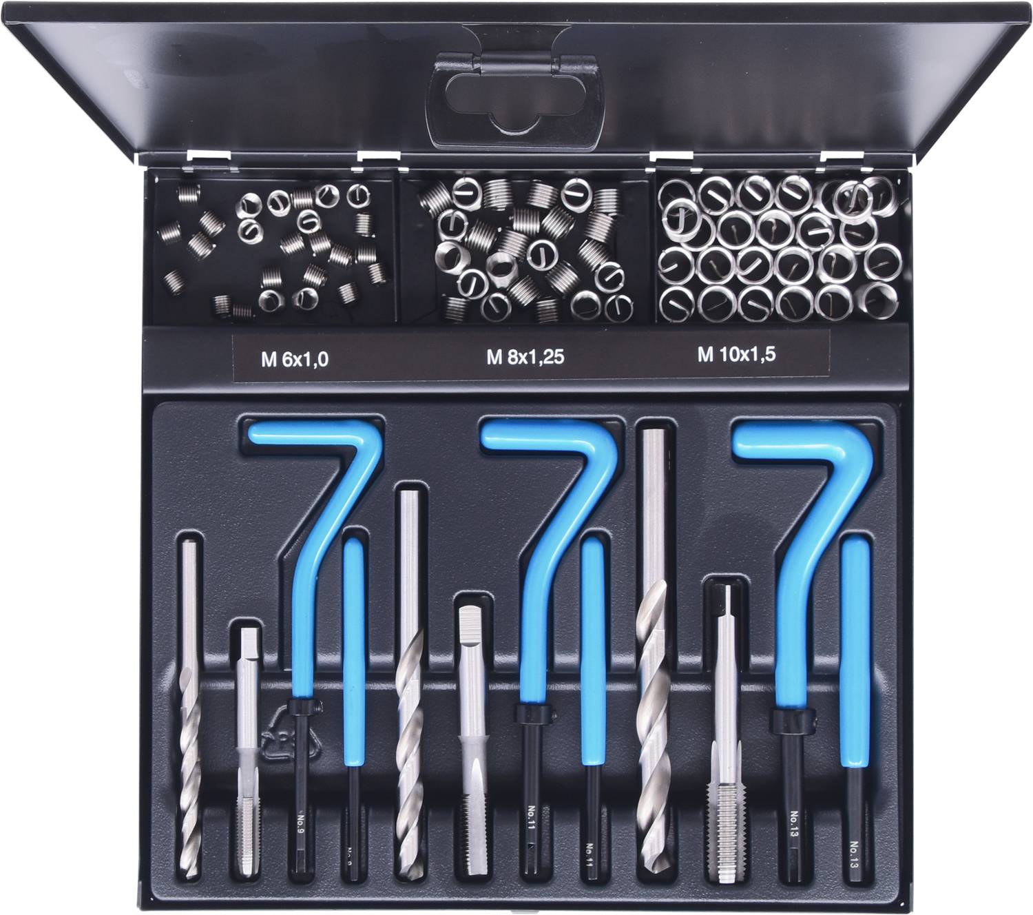 KS Tools 150.6155 Nirostahl Gewinde-Reparatur-Satz M6-M10, 87-tlg