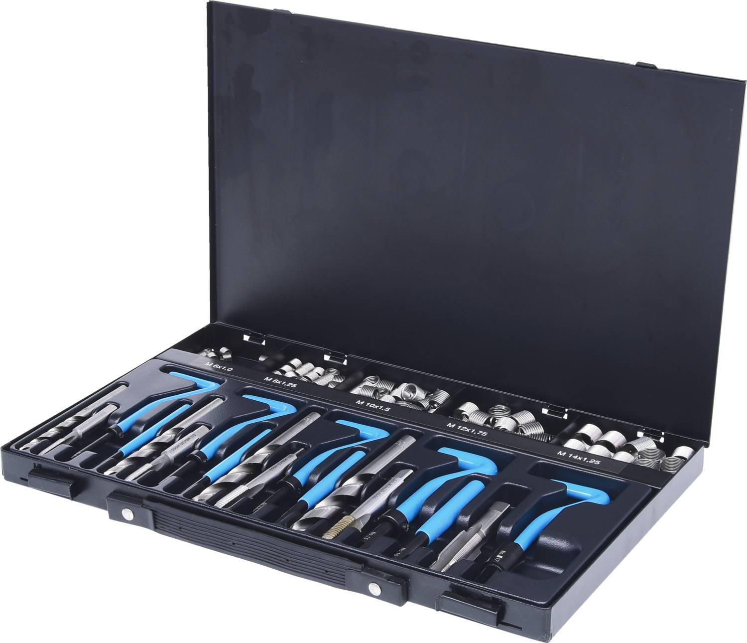 KS Tools 150.6160 Nirostahl Gewinde-Reparatur-Satz M6-M14, 113-tlg