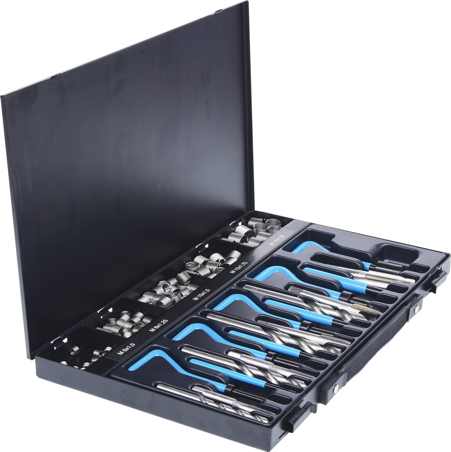 KS Tools 150.6160 Nirostahl Gewinde-Reparatur-Satz M6-M14, 113-tlg