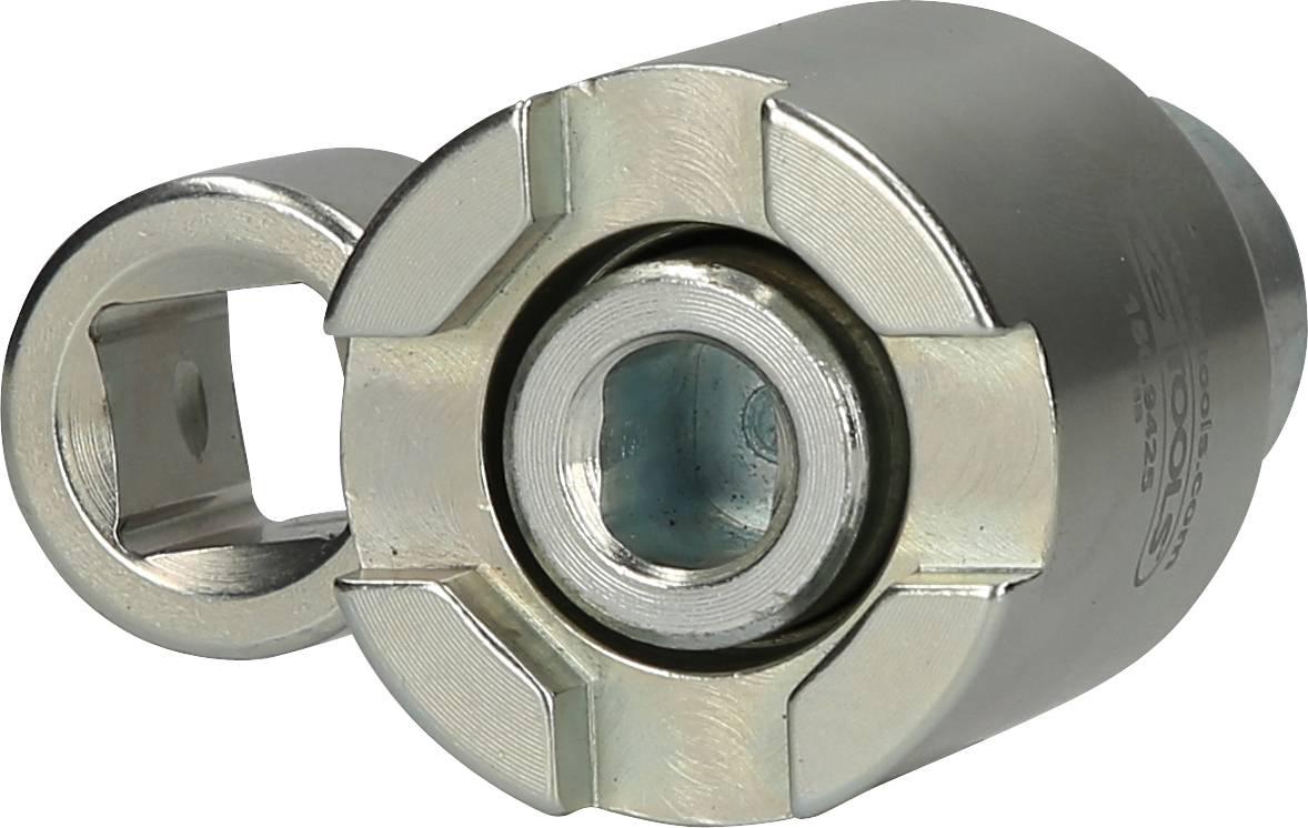 Metallischer Verriegelungsmechanismus mit rotierenden Teilen, geeignet für industrielle Anwendungen oder Maschinenelemente.