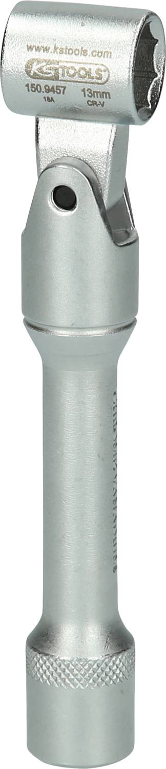 Ein silberner Steckschlüssel mit Gelenk, 13 mm, von KS Tools, Artikelnummer 150.9457.