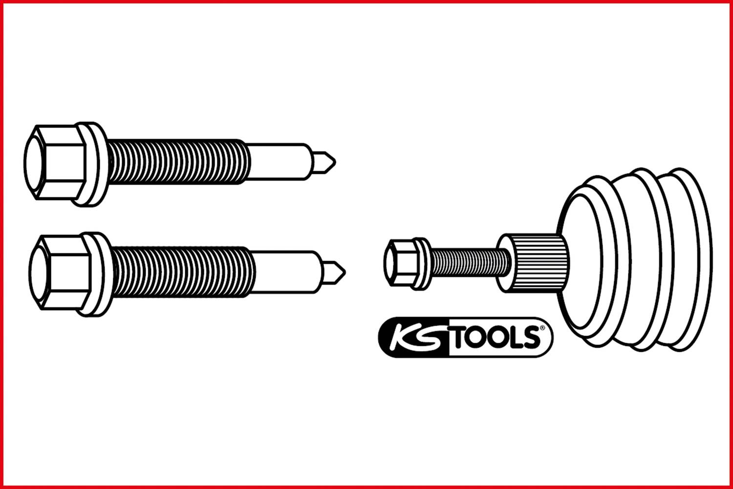 KS Tools Druckschrauben-Satz für Gelenkwelle für VAG, 2-tlg 150.9705