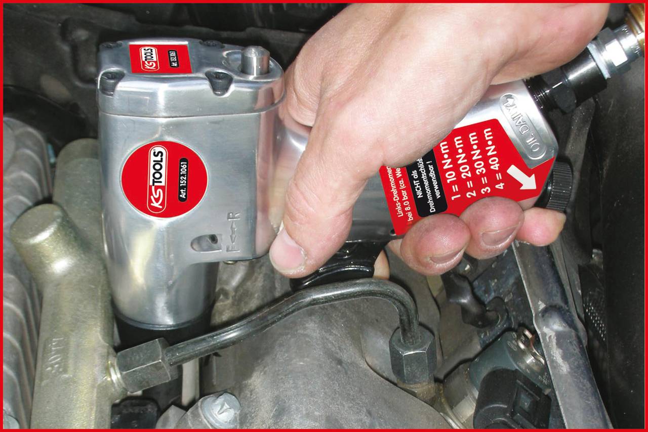 KS Tools 152.1060 1/4'' Glühkerzen-Druckluft-Vibrationsschrauber-Satz, 5-tlg