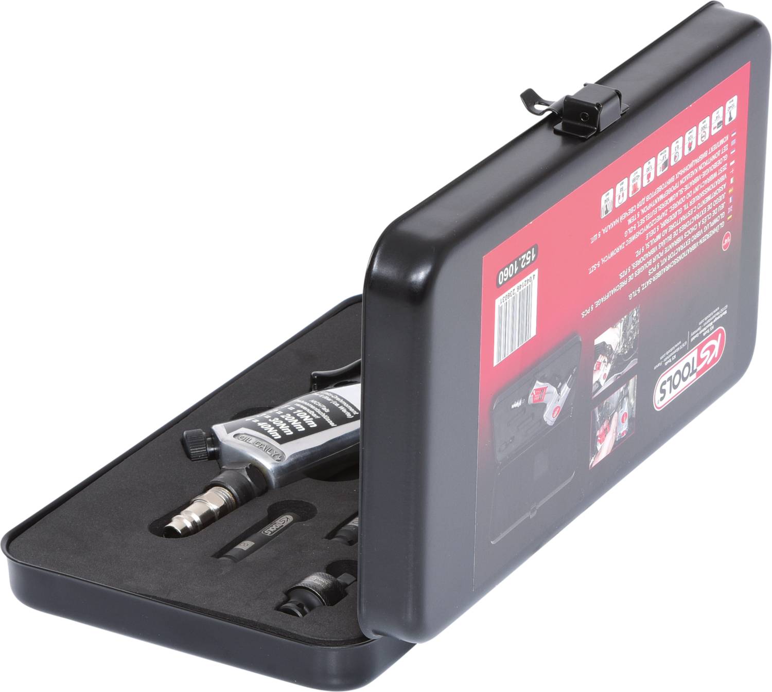 KS Tools 152.1060 1/4'' Glühkerzen-Druckluft-Vibrationsschrauber-Satz, 5-tlg