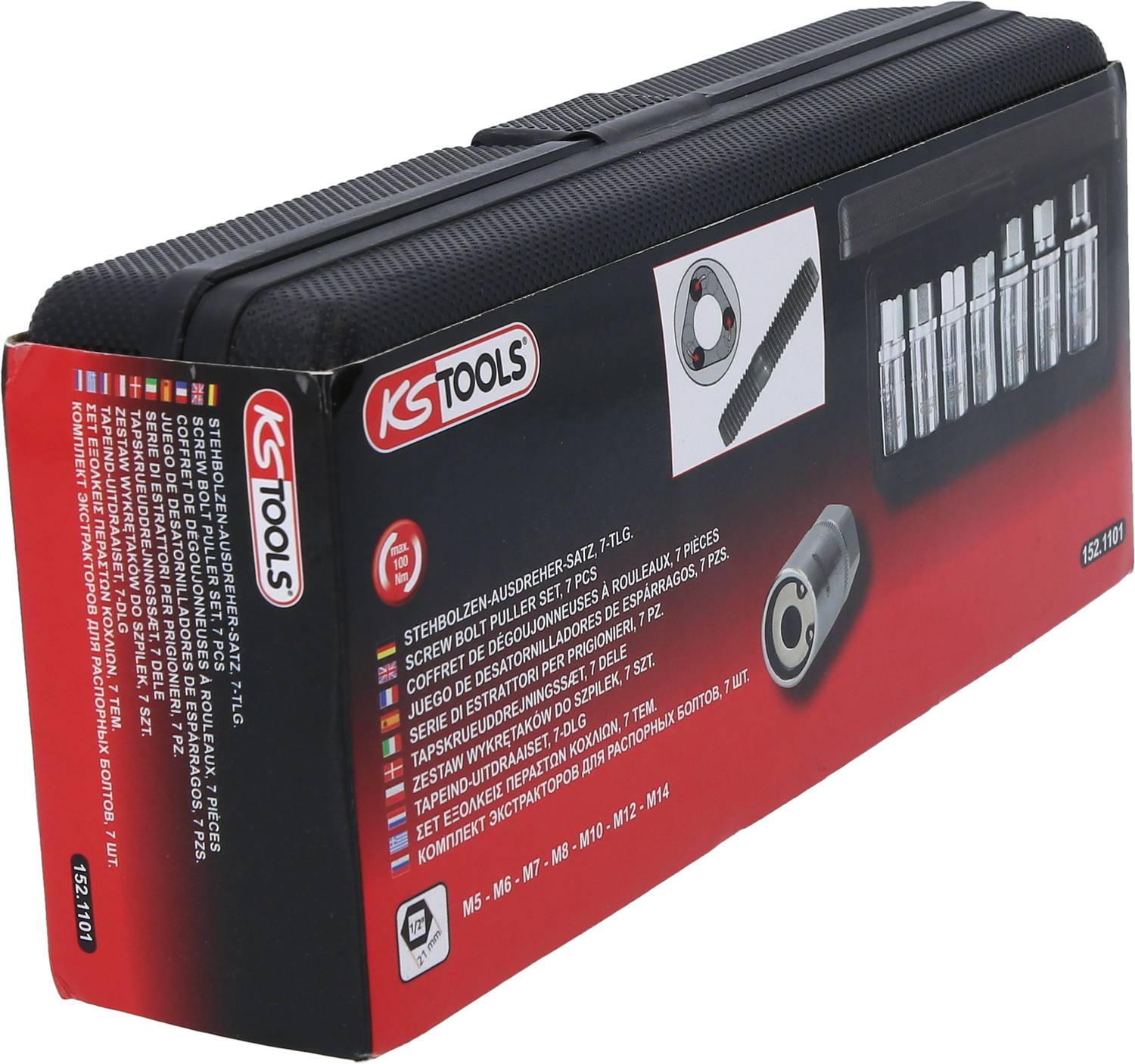 KS Tools 152.1101 Stehbolzen-Ausdreher-Satz, 7-tlg