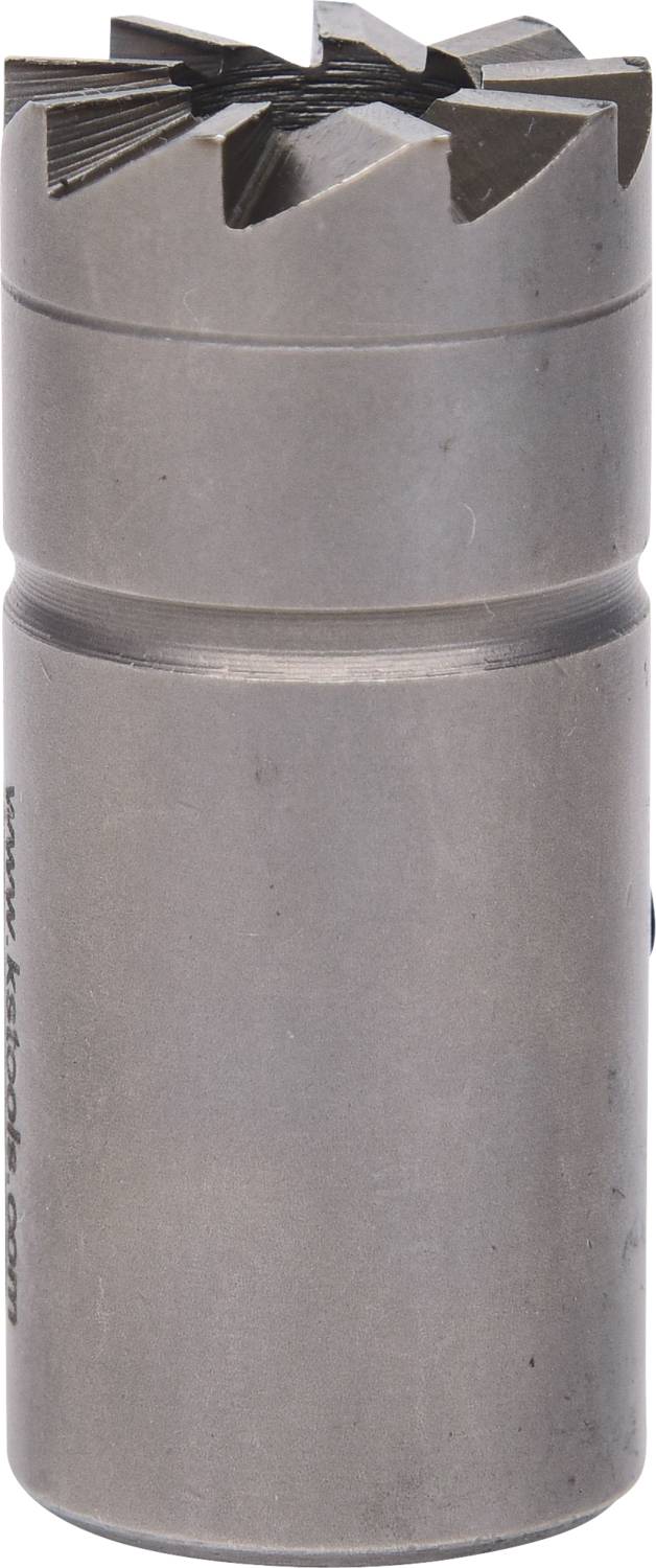 Metallbohrer mit kegelförmiger Schneidfläche und scharfen Zähnen.