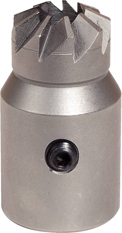 Metallfräser mit zylindrischem Schaft und gezackten Schneidezähnen. Verwendet zum Zerspanen und Formen von Metall.