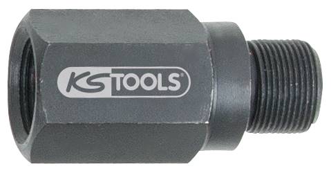 Ein graues Werkzeugadapterteil mit Sechskant-Form, gekennzeichnet durch das Logo 'KSTools', zur Befestigung oder Anpassung geeignet.