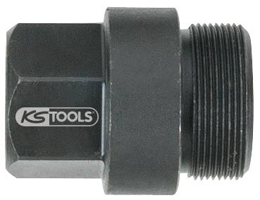 Ein schwarzes, sechseckiges Werkzeug, vermutlich ein Schraubadapter, mit dem Logo 'KS TOOLS'.