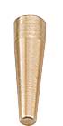 Ein konischer Metallstift in goldener Farbe, vermutlich ein spezielles Werkzeugteil oder Komponente.