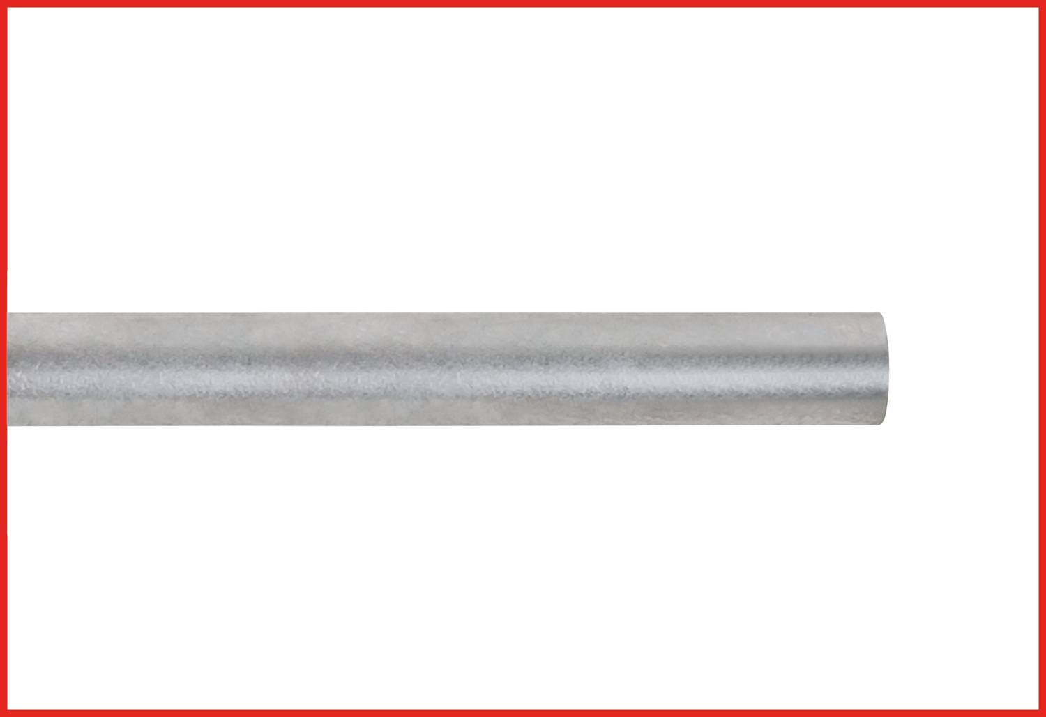 Metallstab mit einer glatten, zylindrischen Form und einer matten Oberfläche, horizontal auf weißem Hintergrund dargestellt.
