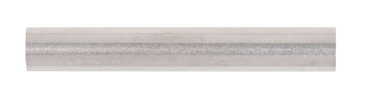 Metallstab in zylindrischer Form, silber glänzend, horizontal ausgerichtet auf weißem Hintergrund.
