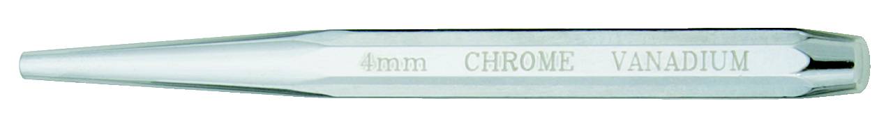 Der Bild zeigt einen silbernen 4-mm-Austreiber aus Chrom-Vanadium-Stahl für präzises Arbeiten.