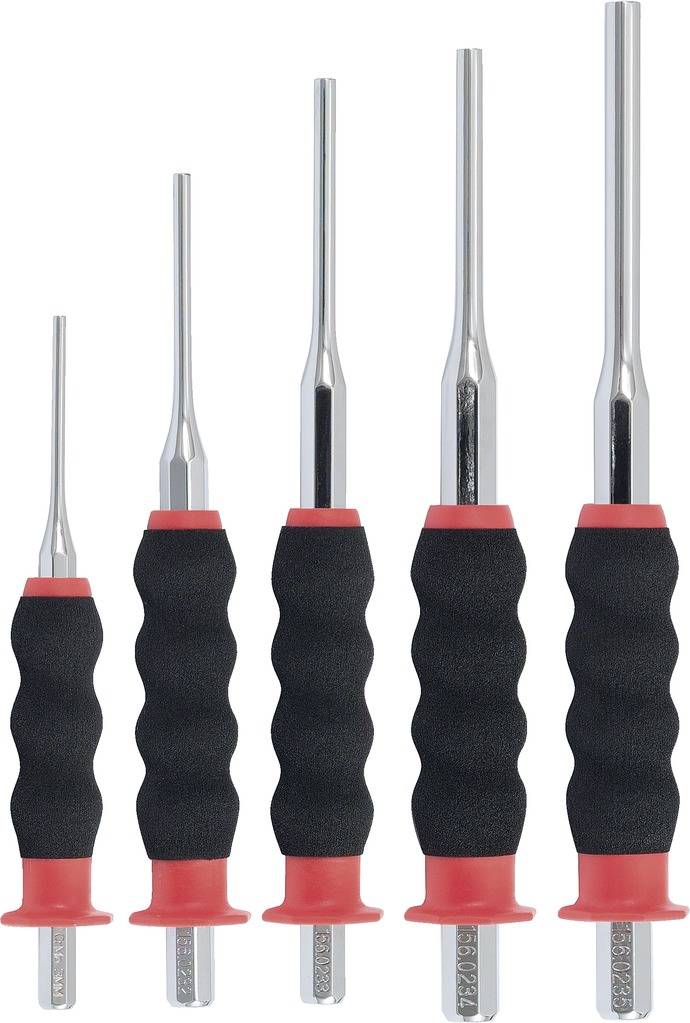 KS Tools 156.0230 Durchtreiber-Satz, CrMo, 5-tlg zylindrisch