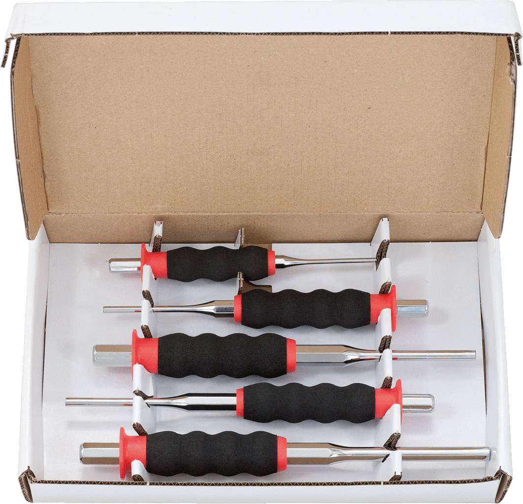 KS Tools 156.0230 Durchtreiber-Satz, CrMo, 5-tlg zylindrisch