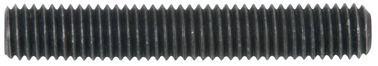 Metallischer Gewindestift mit symmetrischen Rillen entlang des gesamten Zylinders, häufig in Maschinenbau und Bauwesen verwendet.