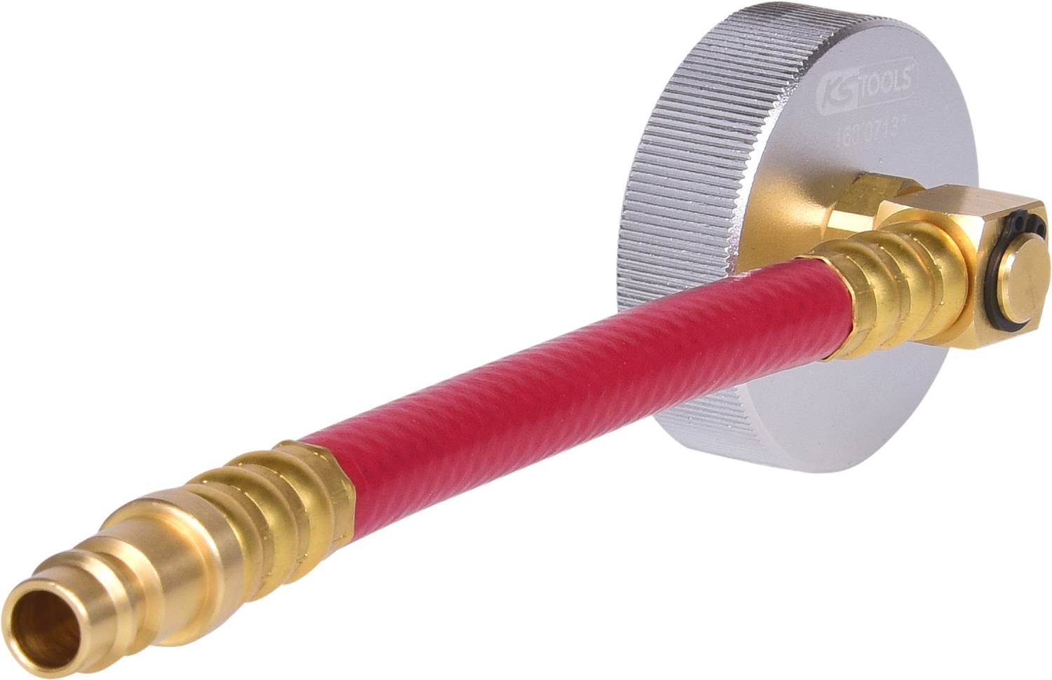 KS Tools 160.0713 Entlüfterstutzen-Adapter E 20 mit beweglichem Anschlussschlauch zur Bremsentlüftung