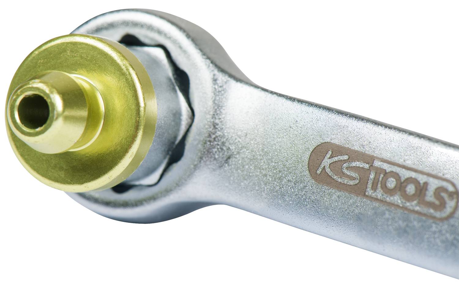 KS Tools 160.0726 Bremsen-Entlüftungsschlüssel, extra kurz, 7 mm, grün