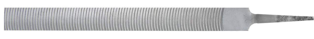 Metallfeile mit flachen, gleichmäßigen Rillen auf der gesamten Fläche, geeignet für das Glätten und Formen von Metalloberflächen.