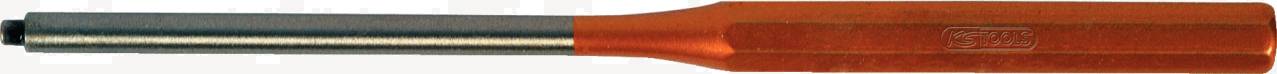 Metallstab mit orangenem Griff, vermutlich ein Werkzeug. Der Griff ist ergonomisch geformt.
