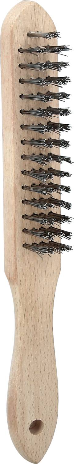 Holzbürste mit Borsten, geeignet zum Reinigen von Schuhen oder Textilien.