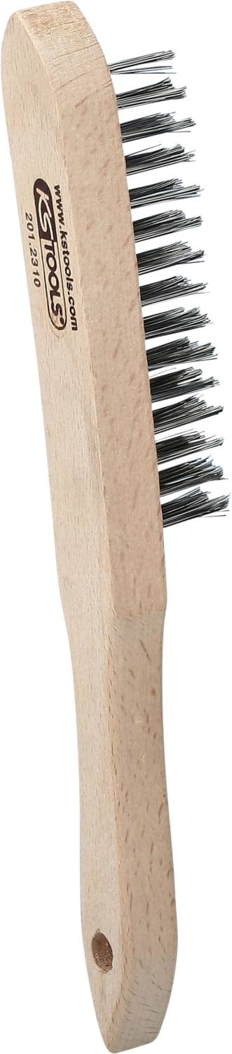 Holzbürste mit Drahtborsten, ergonomischer Griff, seitliches Logo 'KS Tools'. Geeignet für gründliche Reinigungsarbeiten.