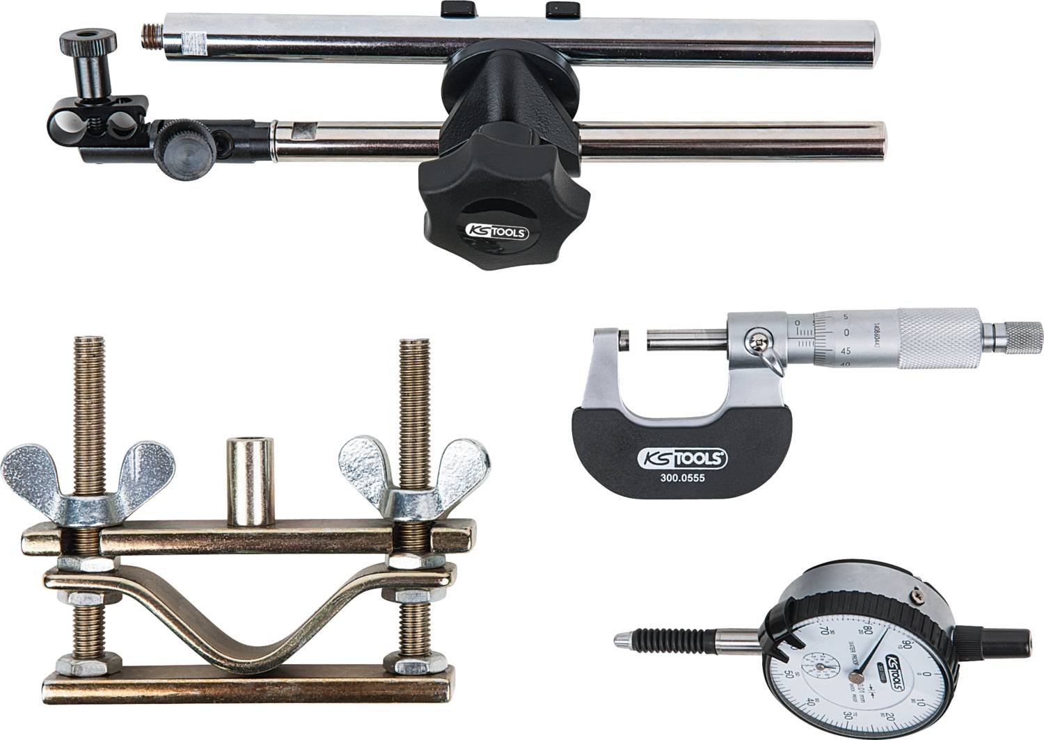 KS Tools 300.0690 Bremsscheiben-Messwerkzeug-Satz, 4-tlg