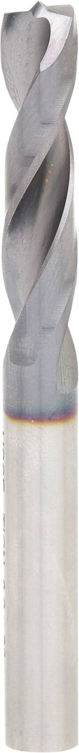 Ein grauer Spiralbohrer mit glänzendem Schaft ist in der Nahaufnahme zu sehen.