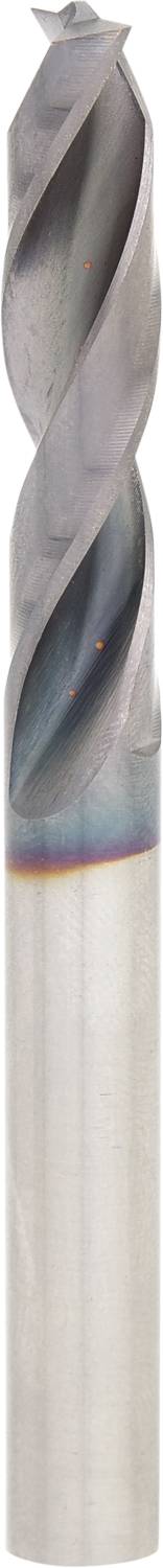 Metallspiralbohrer mit zylindrischem Schaft und zwei Schneiden, geeignet zum Bohren in Metalloberflächen.