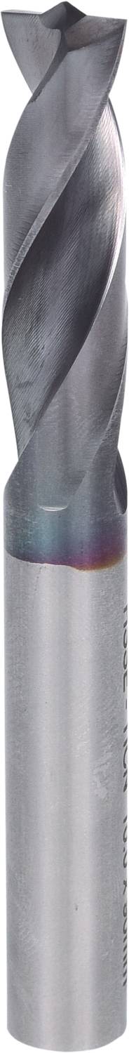 Ein glatter, zylindrischer Metallbohrer mit spiralförmigen Schneidkanten, verwendet zum Bohren von Materialien wie Metall oder Holz.