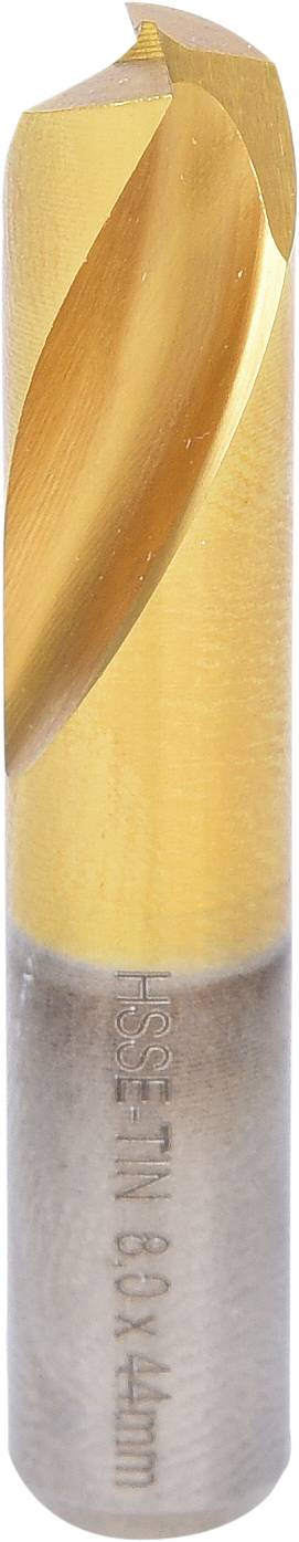 Bohrer mit goldener Titanbeschichtung, zylindrische Form, bestehend aus einem Schaft und einer scharfen Schneide, zum Bohren von Holz oder Metall.