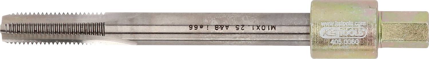 Metallgewindeeinstellstab mit rechteckigem Block und Sechskantende, wahrscheinlich eine Präzisions-Linearschraube oder Stellantriebskomponente.