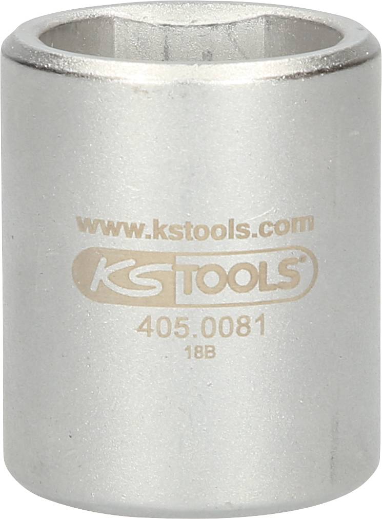 Steckschlüsselaufsatz von KS Tools, Modellnummer 405.0081, silberfarben, mit Sechskantöffnung, hauptsächlich für mechanische Arbeiten.