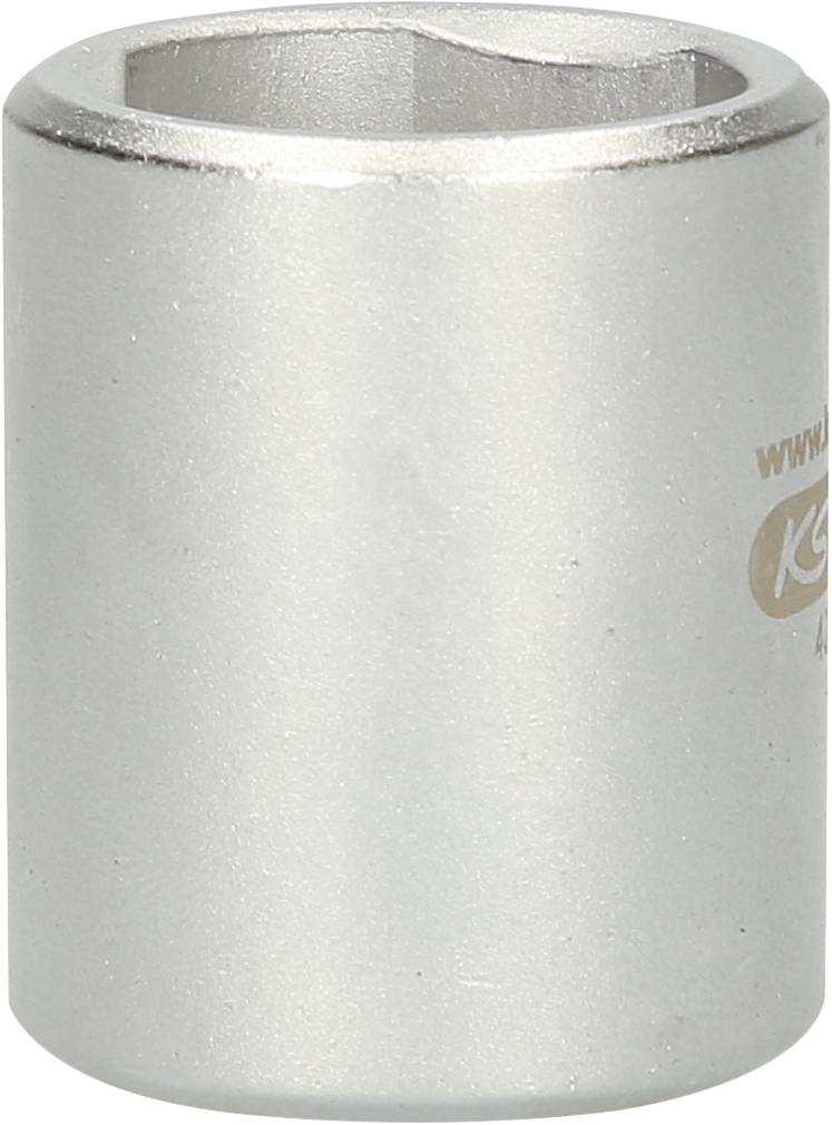 Ein zylindrischer Steckschlüsselaufsatz aus Metall, verwendet für das Drehen von Muttern und Schrauben.