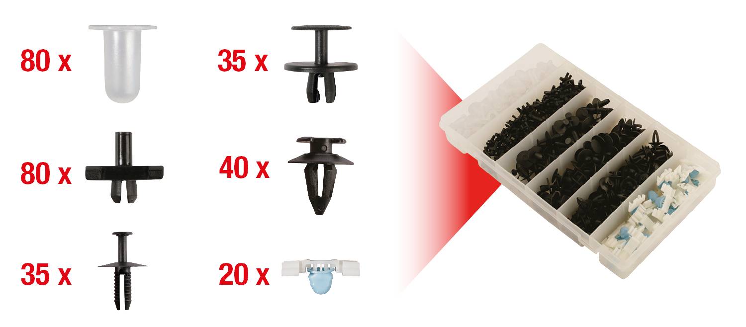 KS Tools 420.0050 Befestigungs-Clip-Satz für BMW, 290-tlg