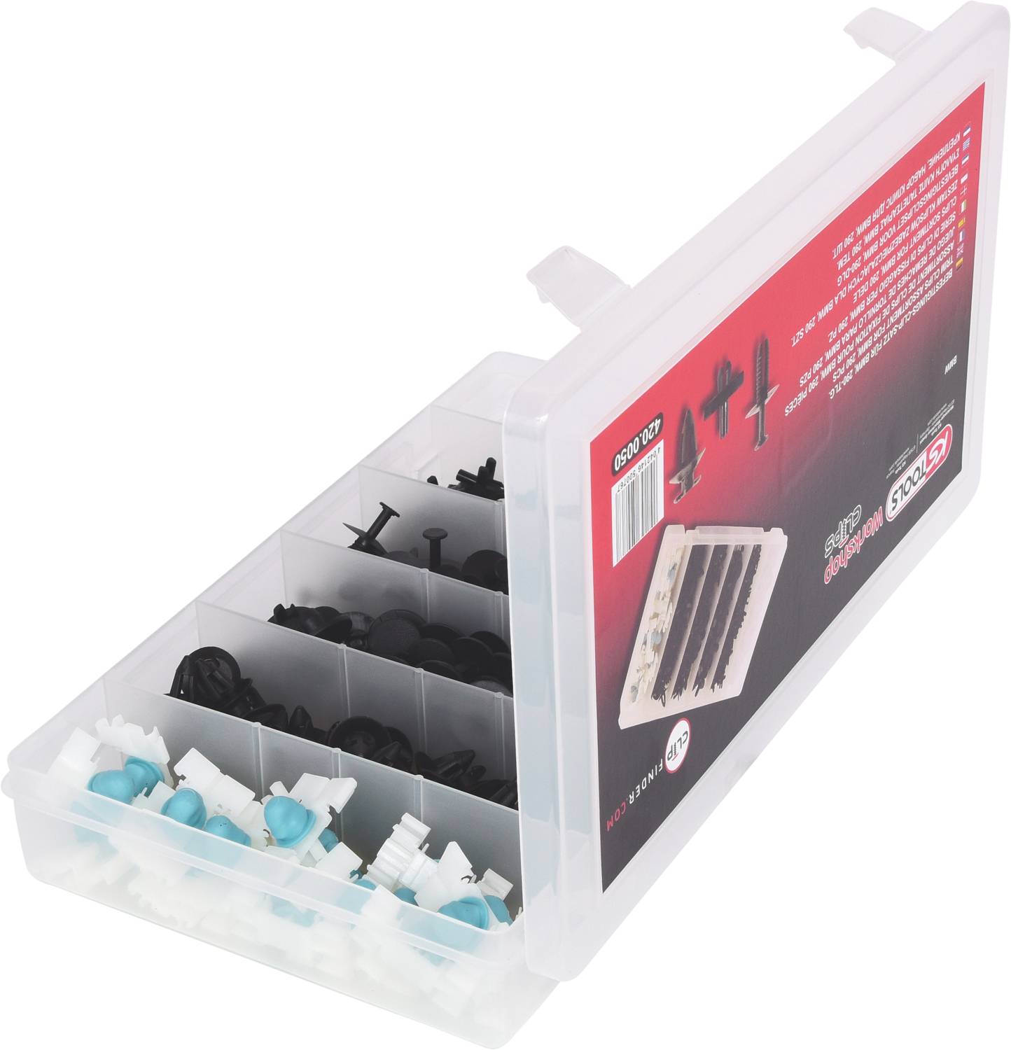 KS Tools 420.0050 Befestigungs-Clip-Satz für BMW, 290-tlg