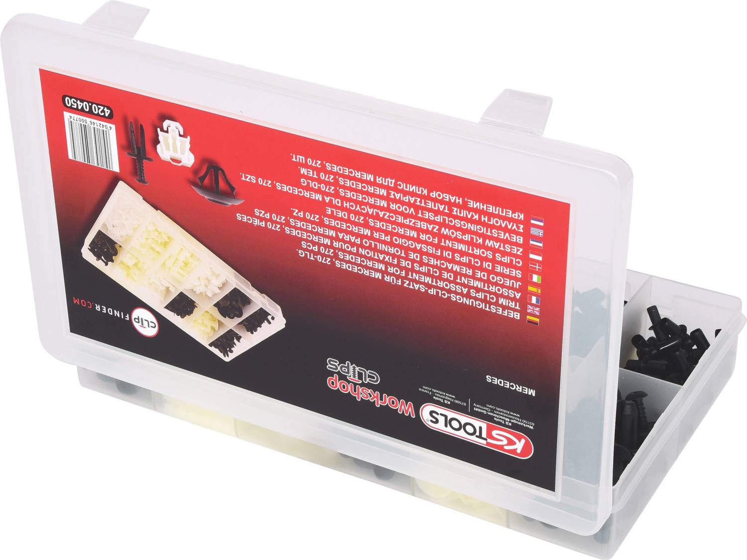 KS Tools 420.0450 Befestigungs-Clip-Satz für Mercedes, 270-tlg