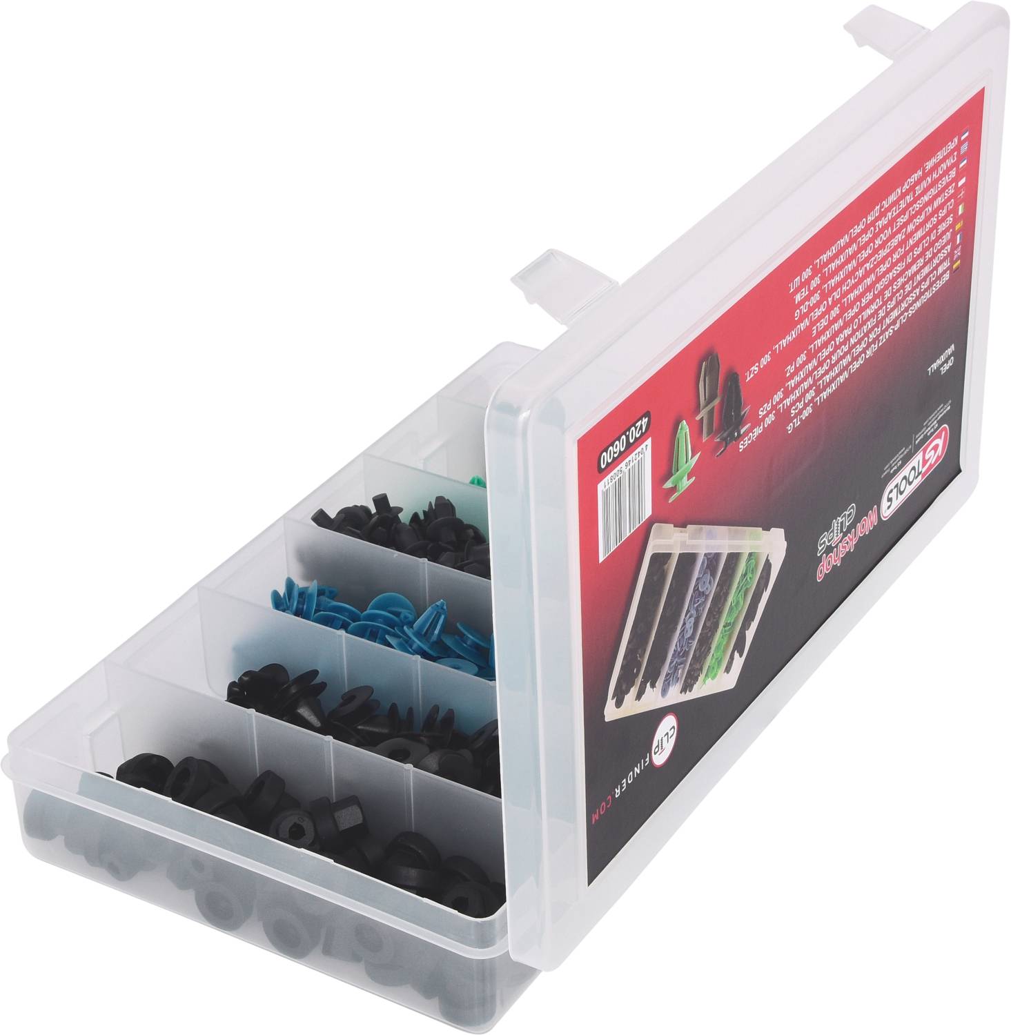 KS Tools 420.0600 Befestigungs-Clip-Satz für Opel, 300-tlg