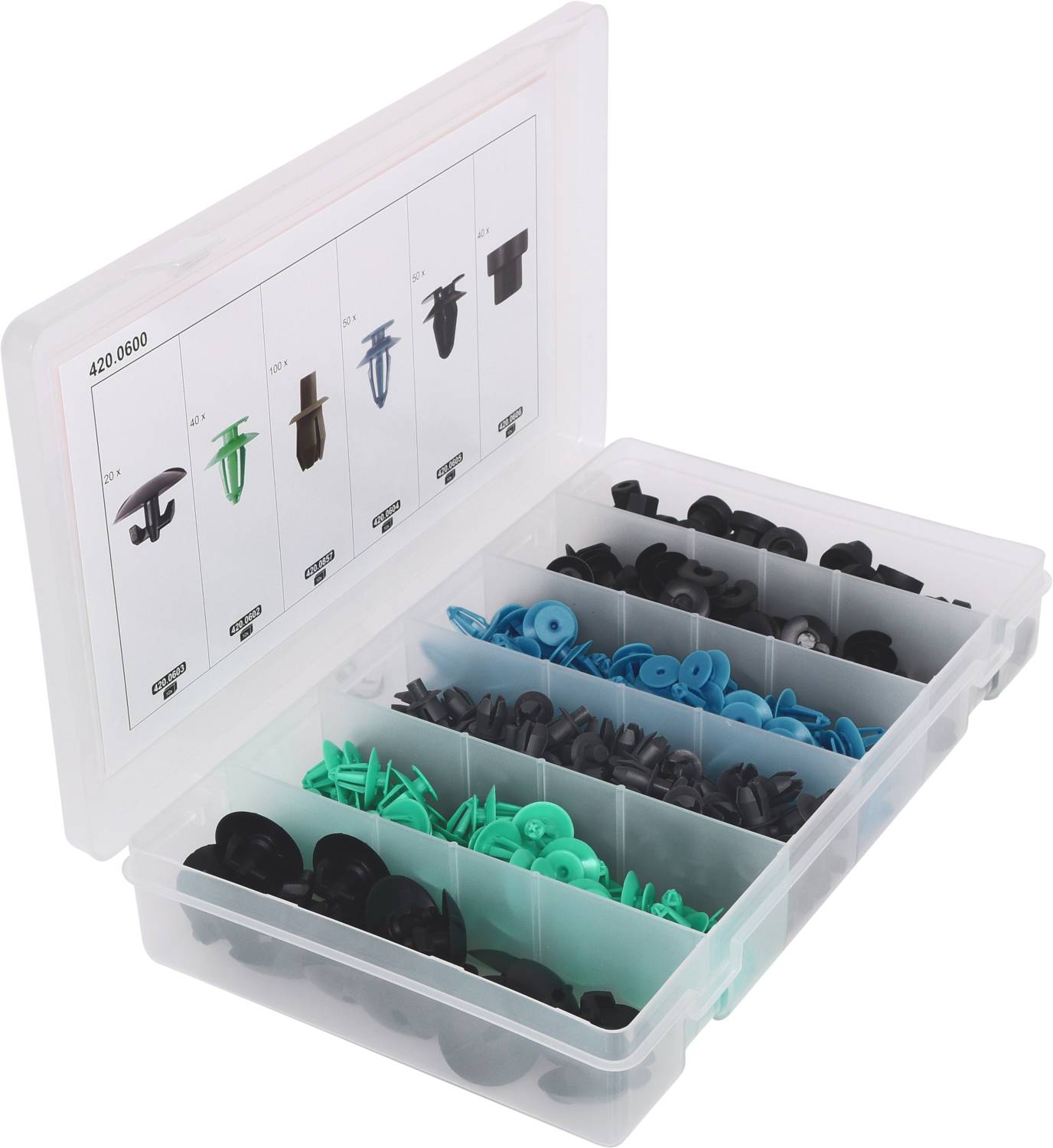 KS Tools 420.0600 Befestigungs-Clip-Satz für Opel, 300-tlg