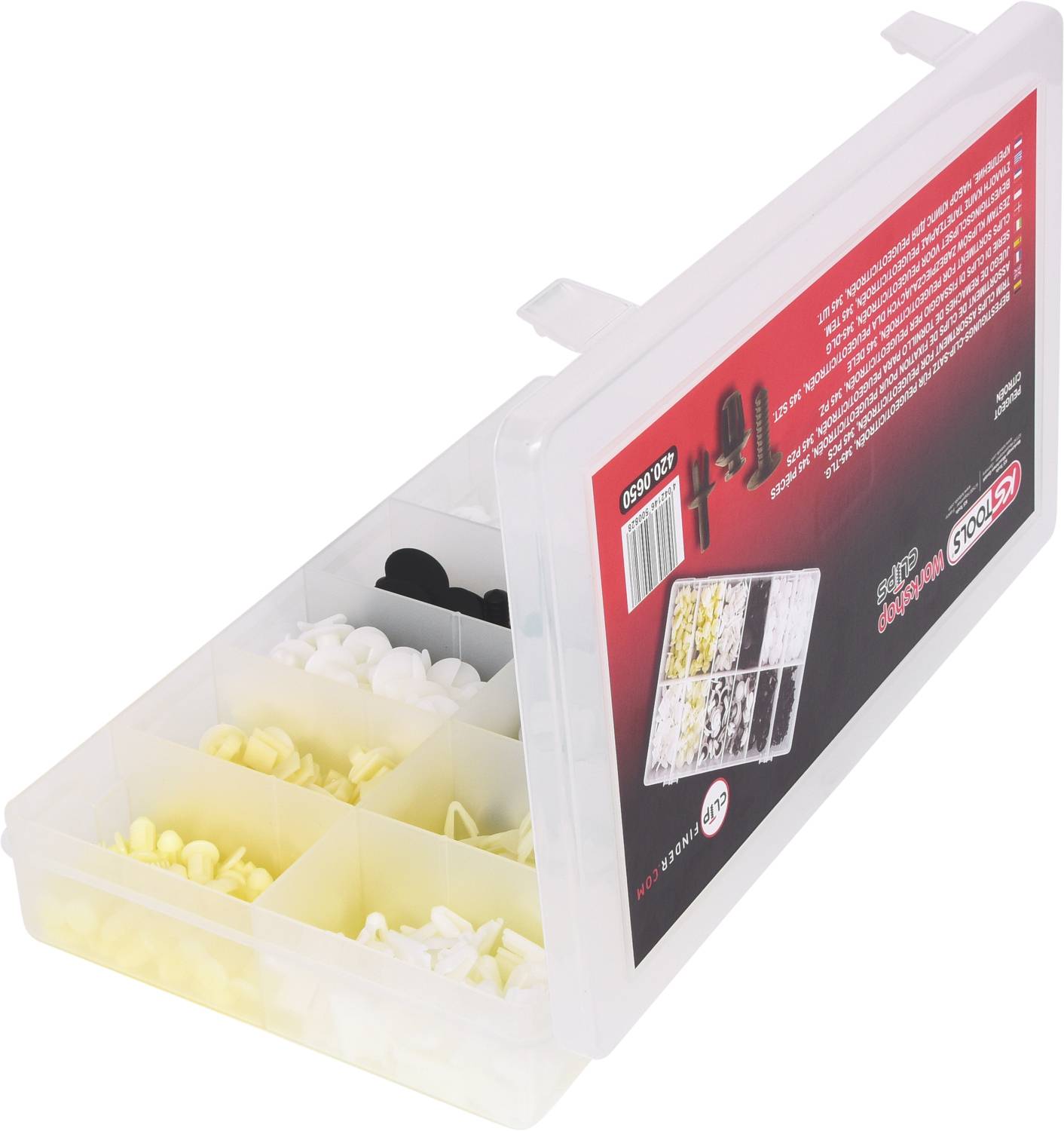 KS Tools 420.0650 Befestigungs-Clip-Satz Citroën/Peugeot, 345-tlg