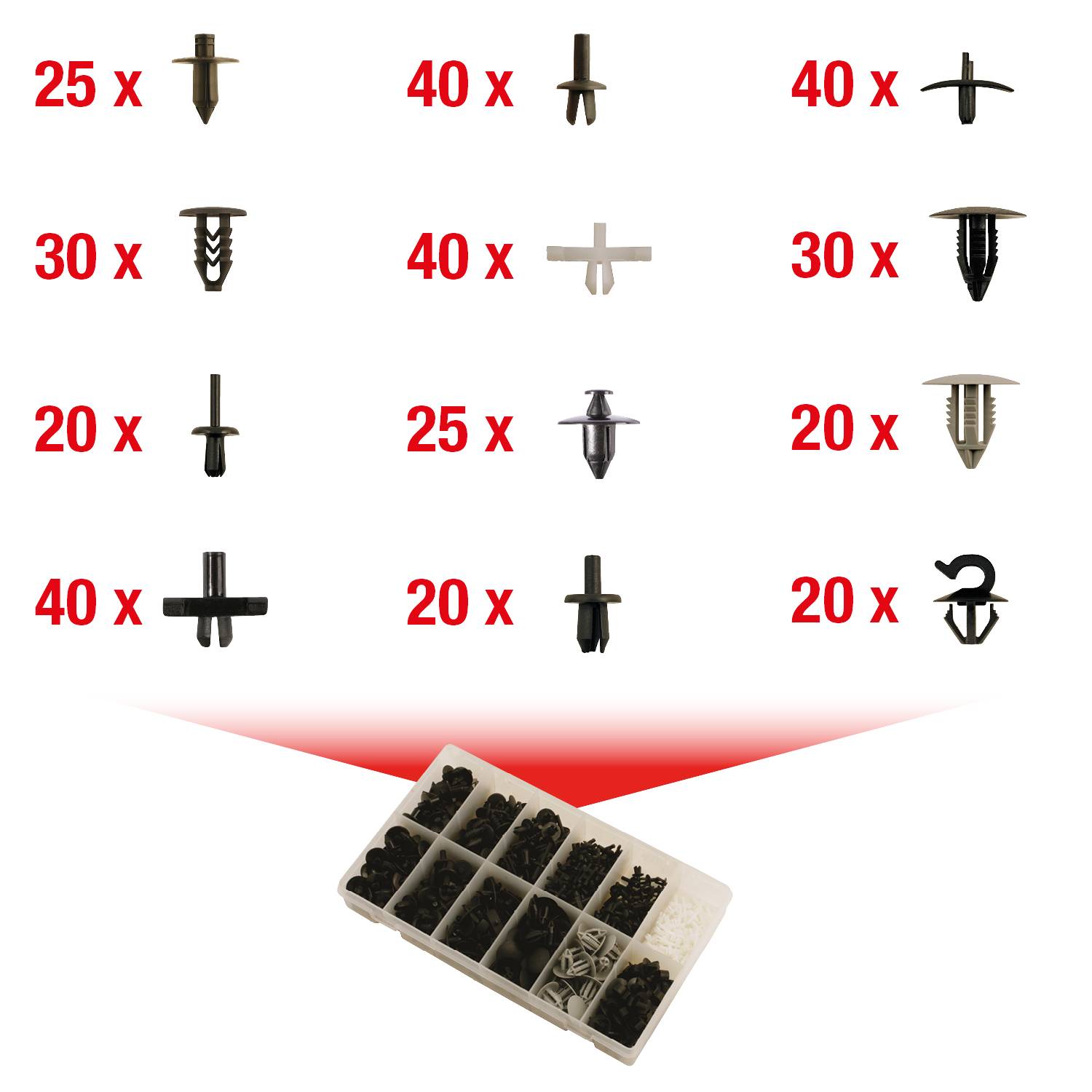 KS Tools 420.0700 Befestigungs-Clip-Satz für Volvo, 350-tlg