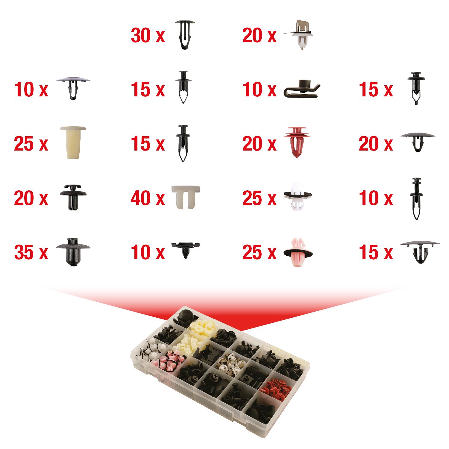 KS Tools 420.0800 Befestigungs-Clip-Satz für Toyota/Lexus, 360-tlg