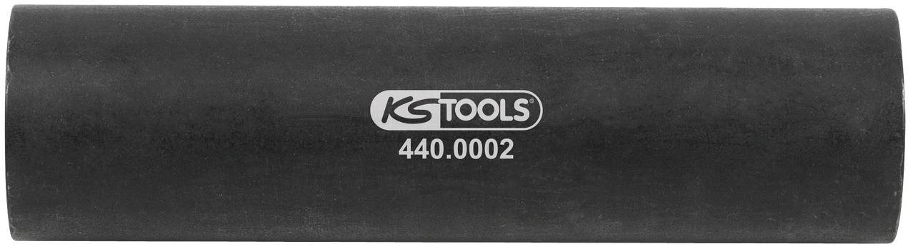 Schwarze, zylindrische Stecknuss mit der Aufschrift 'KS TOOLS 440.0002'.