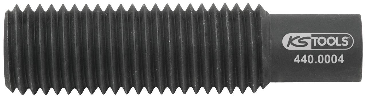 Schwarzer, gerippter Bolzen von KS Tools mit der Produktnummer '440.0004' auf der Seite. Verwendet im Maschinenbau.