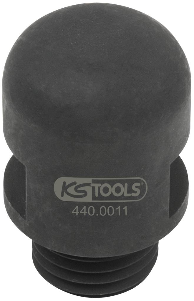 Schwarzer Schutzkappenaufsatz mit Markierung 'KS TOOLS 440.0011', schützt Werkzeuge vor Beschädigungen und verlängert deren Lebensdauer.