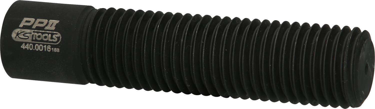 Ein schwarzer Gewindebolzen mit der Aufschrift 'PP II KS Tools 440.0016'.