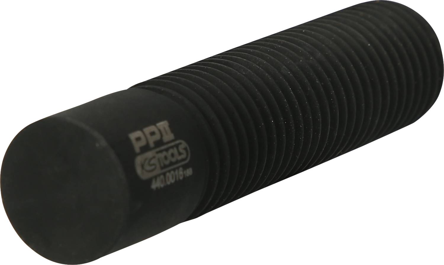 Schwarzer Metallbolzen mit Gewinde, zylindrische Form, gekennzeichnet mit 'PPIII' und 'CS Tools 480.0016' an der Seite.