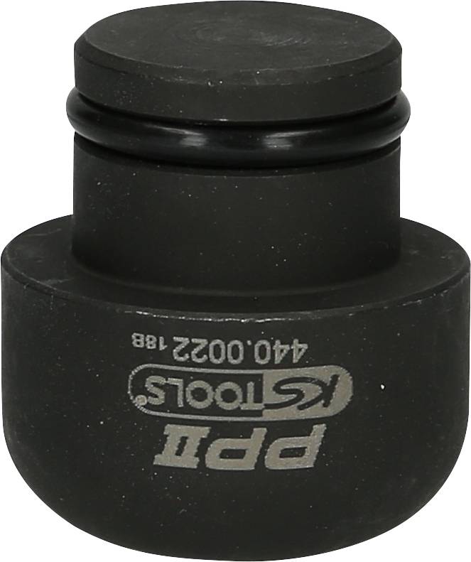 Schwarzes Werkzeugteil mit der Aufschrift 'KS Tools' und 'PPI 440.0022 188', zylindrische Form, mit einer Dichtung am oberen Ende.