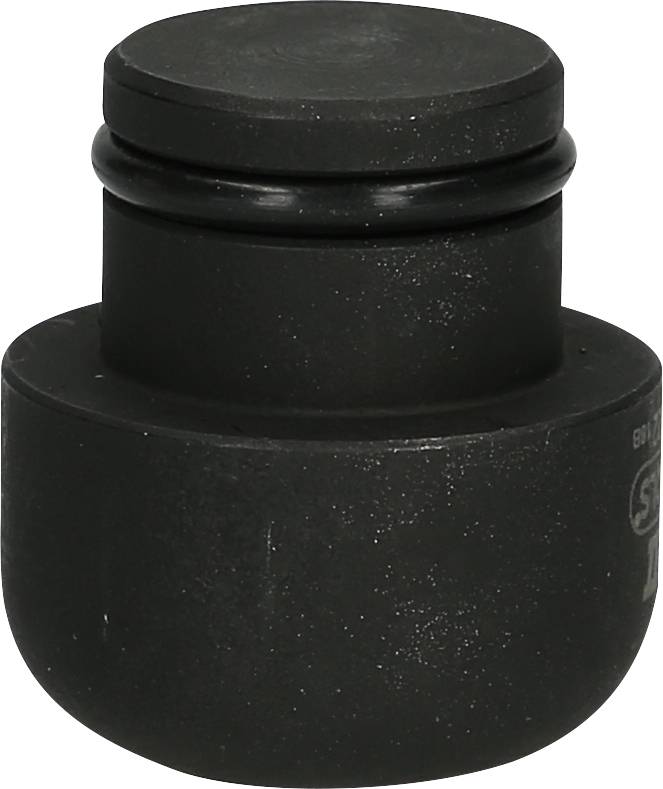 Ein runder, schwarzer Flaschenverschluss mit einem Dichtungsring aus Gummi, geeignet zum Versiegeln und Frischhalten von Flascheninhalten.